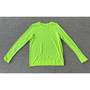 Lululemon Swiftly Tech Long Sleeve Shirt Neon Lime Yellow Mesh Knit Crew Neck